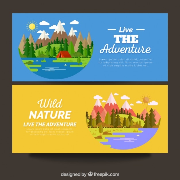 Free Vector | Wild nature banners