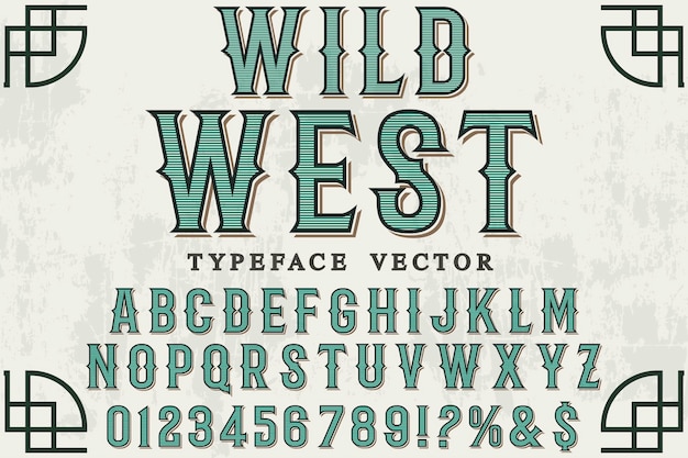 Premium Vector Wild West Font Label Design