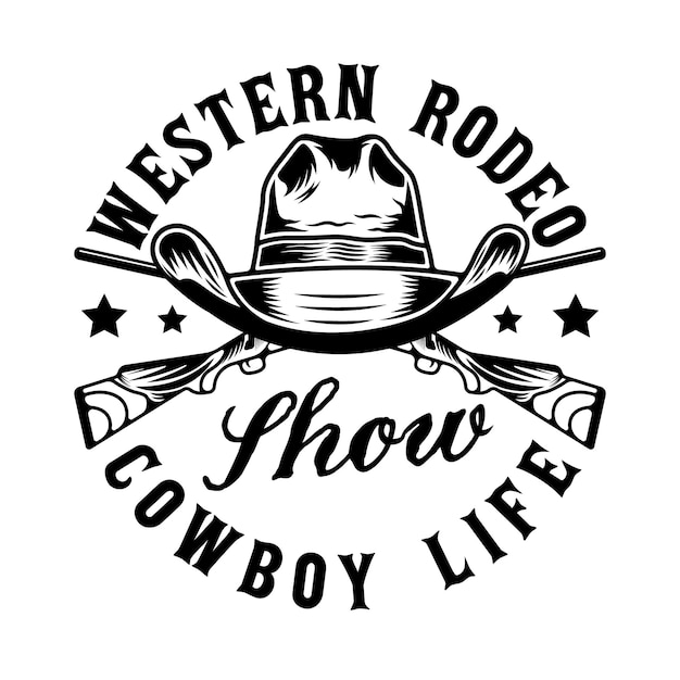 Premium Vector | Wild west guns and cowboy hat