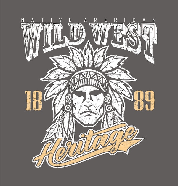 Download Wild west heritage for t-shirt | Premium Vector