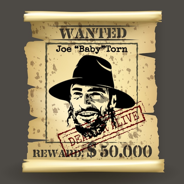 Free Vector | Wild west style wanted poster