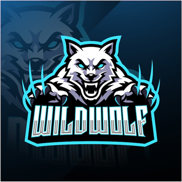 Wild wolf esport  mascot logo  design Vector Premium Download
