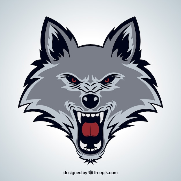 Free Vector | Wild wolf face
