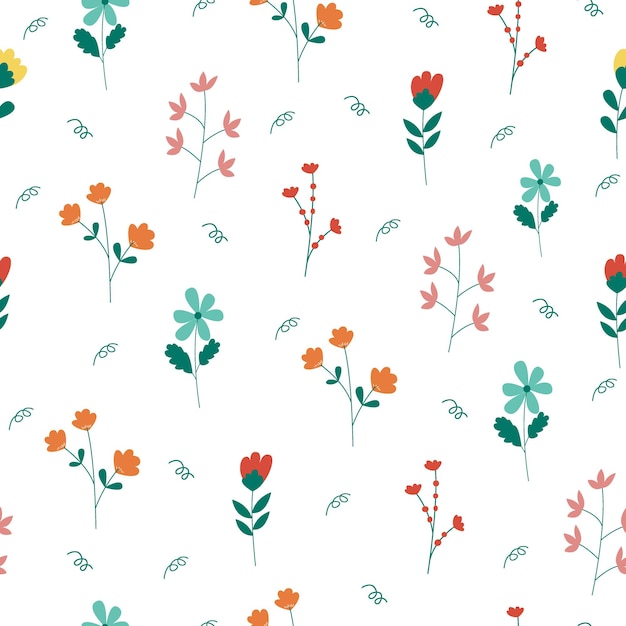 Premium Vector | Wildflower seamless pattern for modern wallpaper ...