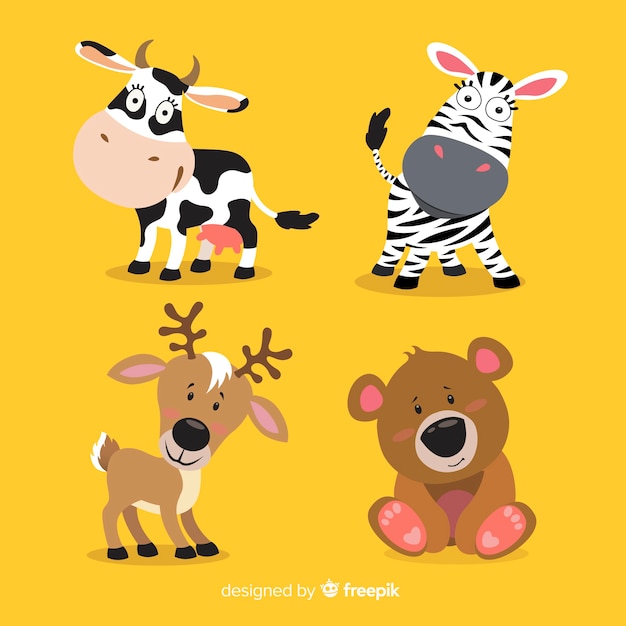 Download Free Vector Wildlife Cartoon Animals Collection