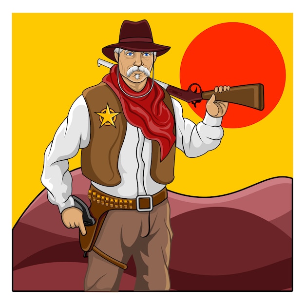 Premium Vector The Wildwest Sheriff