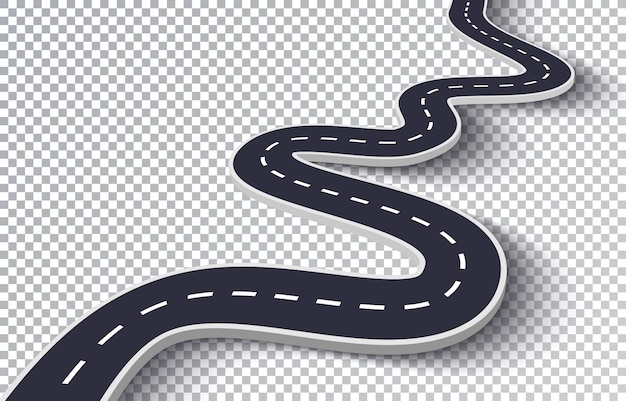 Premium Vector | Winding road isolated transparent special effect