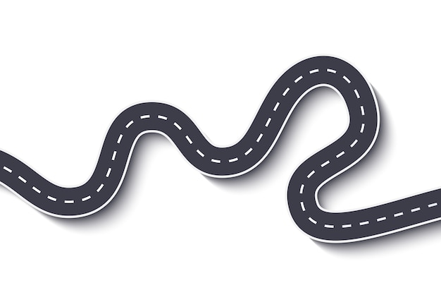 Premium Vector | Winding road on white