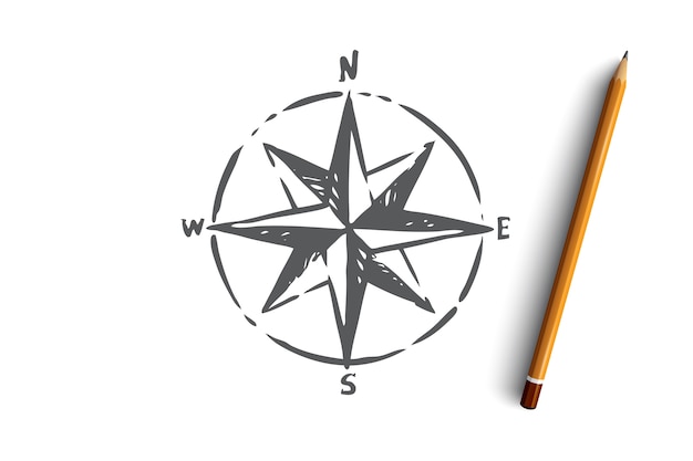 Premium Vector Windrose Navigation Compass Direction Symbol Of Navigation