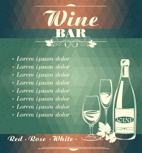 Wine bar menu