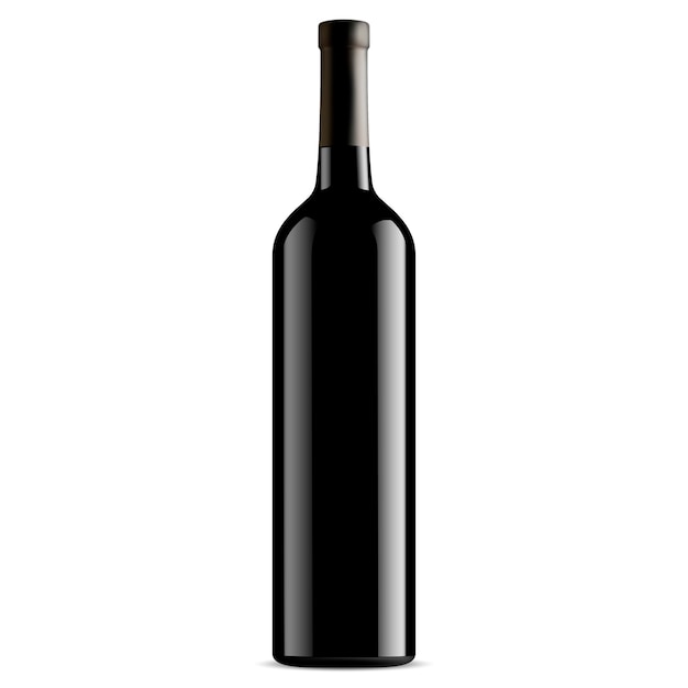 Premium Vector | Wine bottle black glass. vector. unlabeled