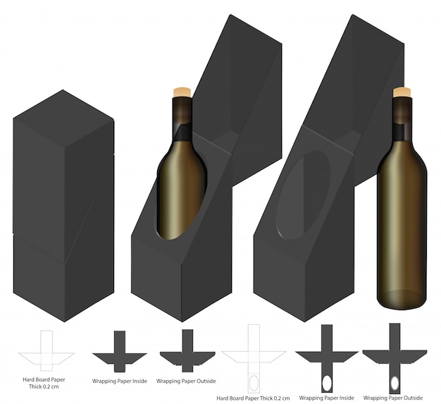 Download Premium Vector | Wine bottle box packaging die cut ...