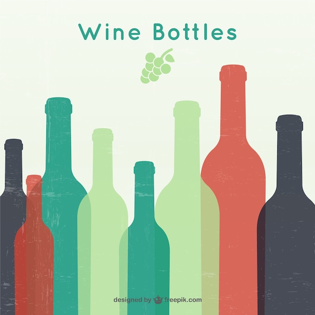 Wine bottles silhouettes