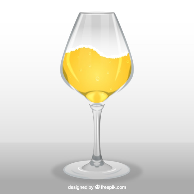 Wine glass in realistic style