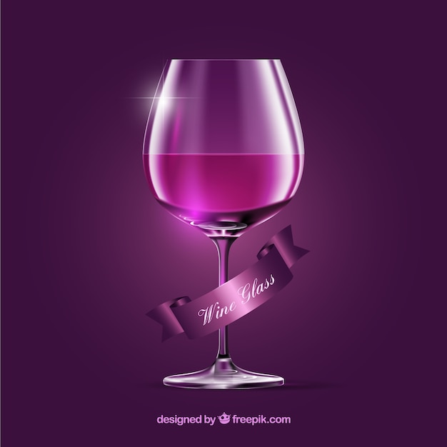 Download Wine glass in realistic style | Free Vector