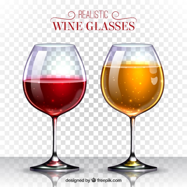 Wine glasses collection in realistic\
style
