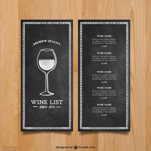 Free Wine List Template