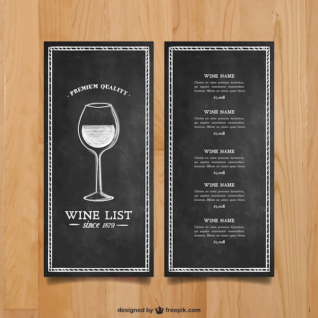 free-vector-wine-list-template