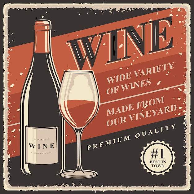 Premium Vector | Wine retro rustic vintage grunge classic signage