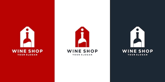 Premium Vector | Wine shop logo design