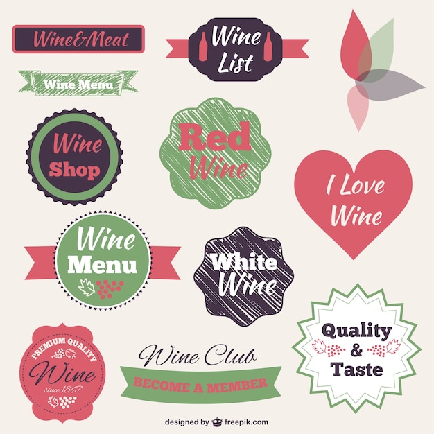 Wine theme stickers pack