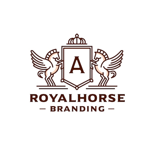 Download Free Winged Horses Editable Letter Crest Logo Design Premium Vector Use our free logo maker to create a logo and build your brand. Put your logo on business cards, promotional products, or your website for brand visibility.