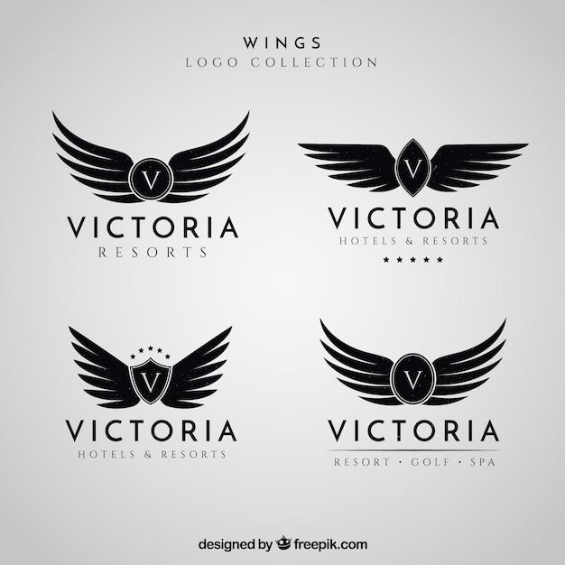 Download Free Wings Logo Collection Free Vector Use our free logo maker to create a logo and build your brand. Put your logo on business cards, promotional products, or your website for brand visibility.