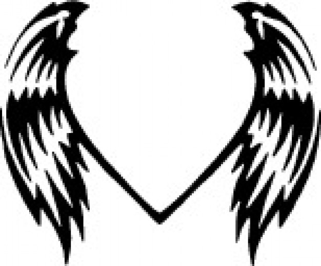 Download Free Vector | Wings united by half heart line