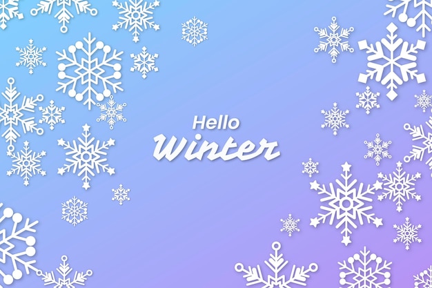 Premium Vector | Winter background in paper style