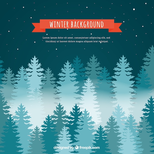 Winter background with a forest