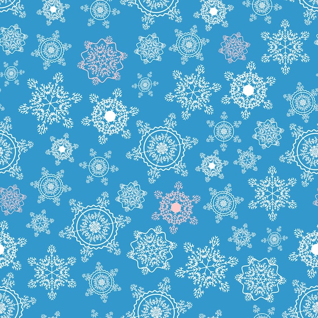 Premium Vector | Winter blue seamless pattern of snowflakes for the ...