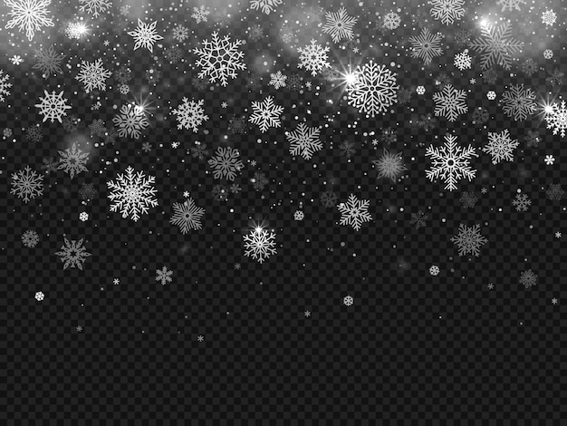 Premium Vector | Winter falling snow