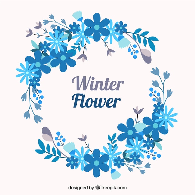 Winter floral wreath
