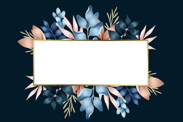 Free Vector Winter Flowers With Rectangle Banner Shape