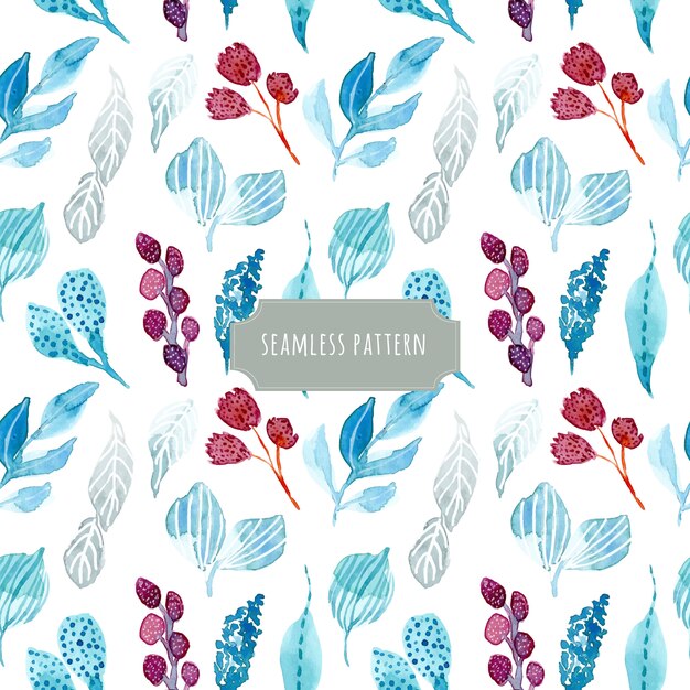 Premium Vector | Winter foliage watercolor seamless pattern