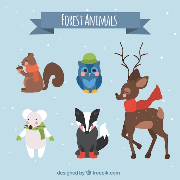 Winter forest animal