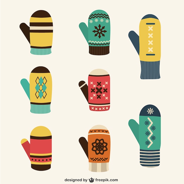 Download Free Vector | Winter gloves collection