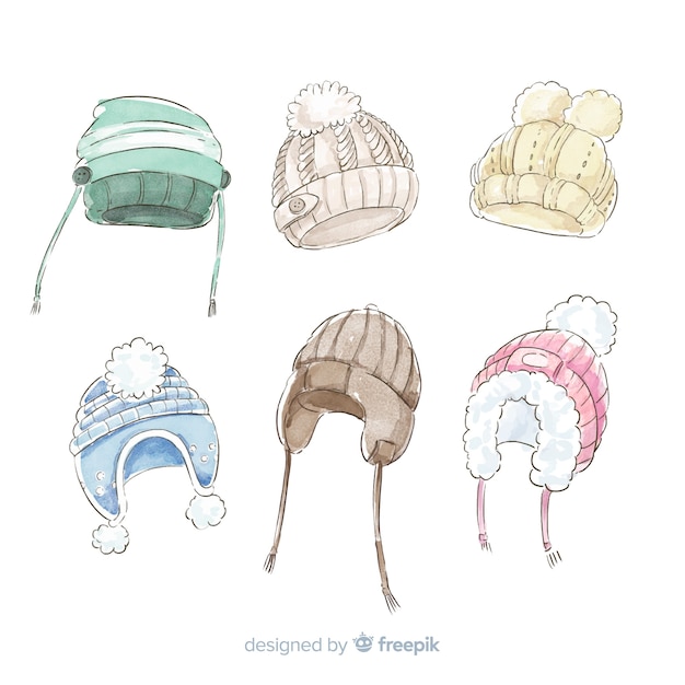 Download Winter hat collection | Free Vector