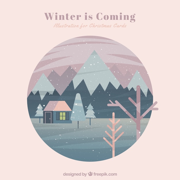 Download Winter is coming card | Free Vector