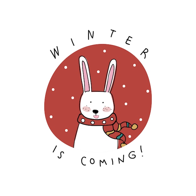 Download Winter is coming sticker | Free Vector