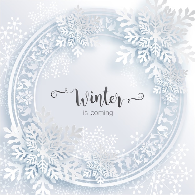 Premium Vector | Winter is coming, wording on winter card with ...