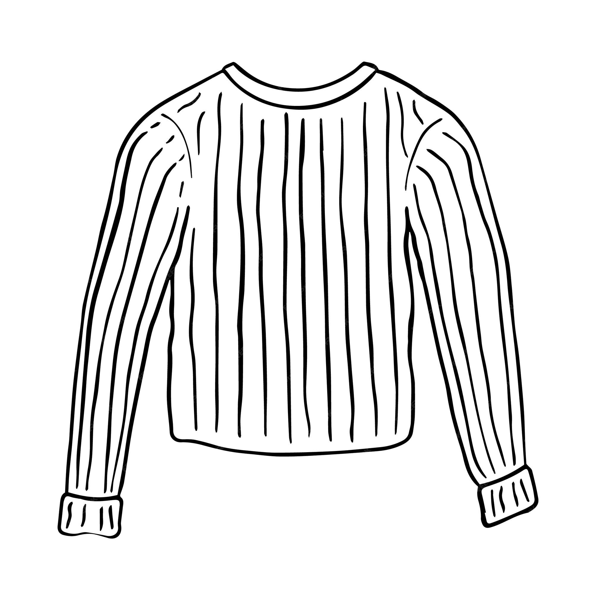 Premium Vector | Winter knitted sweater doodle linear