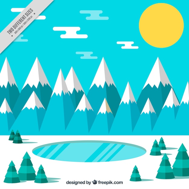 Winter landscape background with
mountains