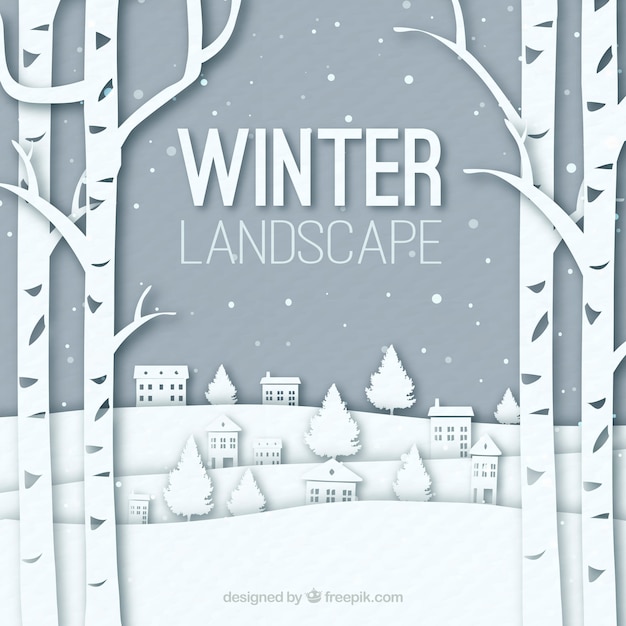 Winter landscape background