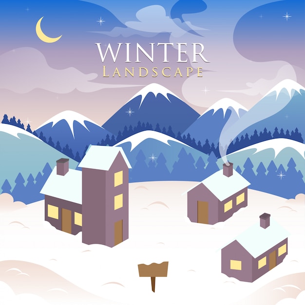 Premium Vector | Winter landscape background