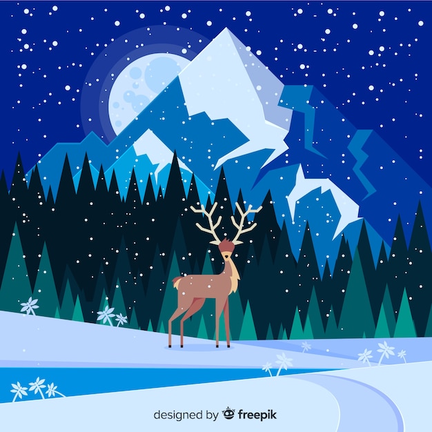 Download Free Vector | Winter landscape