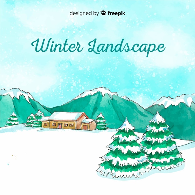 Download Free Vector | Winter landscape