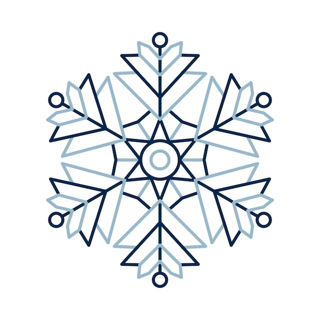 Premium Vector | Winter line art snowflake icon, colorful winter ornament