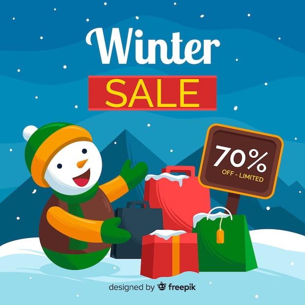 Winter sale ackground Free Vector