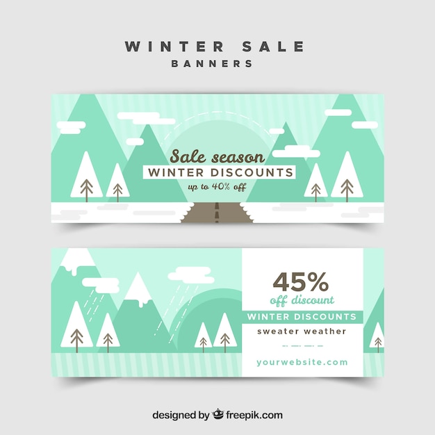 Winter sale banners